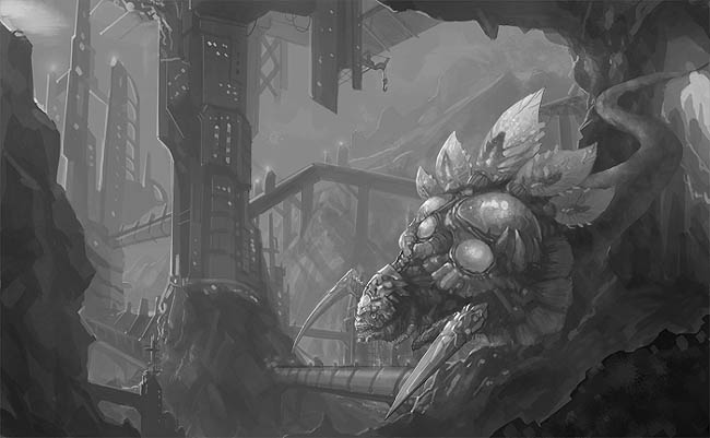 photoshop 鼠绘科幻的海底怪兽