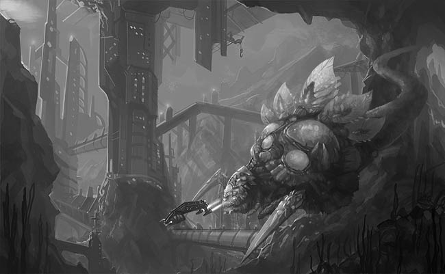 photoshop 鼠绘科幻的海底怪兽