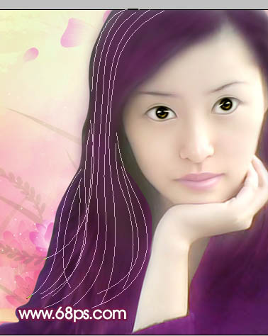 photoshop将失真的手机美女照片转为粉红色仿手绘效果