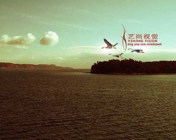 Photoshop调出风景照片经典暗调青红色