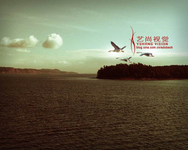 Photoshop调出风景照片经典暗调青红色