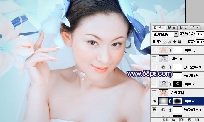 Photoshop调出女孩图片淡雅甜美的粉红色