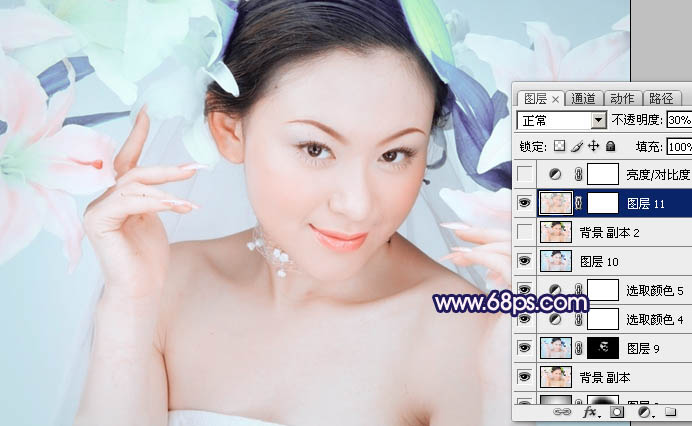 Photoshop调出女孩图片淡雅甜美的粉红色