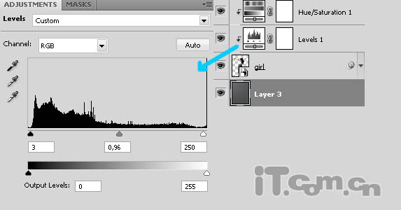Photoshop为美女照片加上绚丽的彩色光束