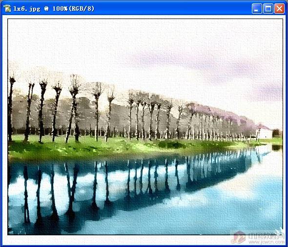 Photoshop将风景照片处理成水彩诗意画