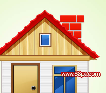 Photoshop打造一款精致的木屋图标教程