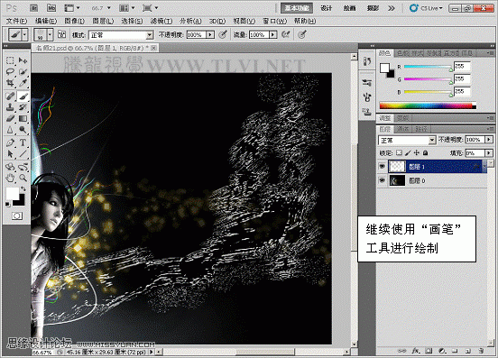 Photoshop CS教程 绘制唯美的水珠喷溅效果