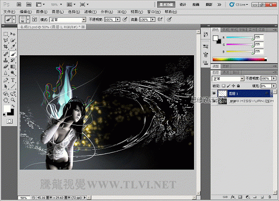 Photoshop CS教程 绘制唯美的水珠喷溅效果