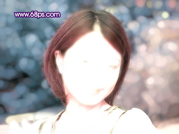 Photoshop制作梦幻的蓝色近焦女孩图片