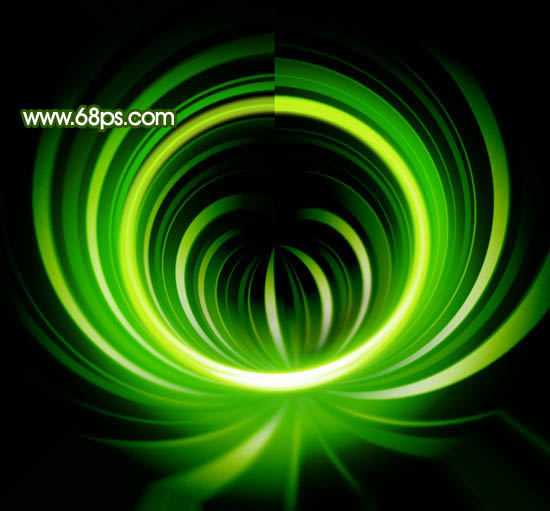 Photoshop制作非常绚丽的抽象光束图形