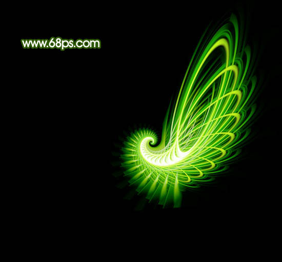 Photoshop制作非常绚丽的抽象光束图形