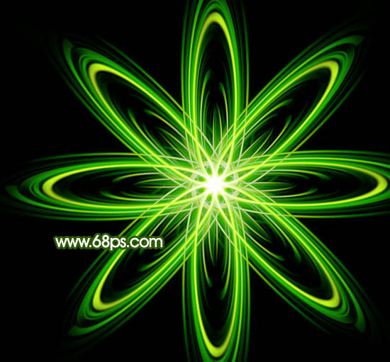 Photoshop制作非常绚丽的抽象光束图形