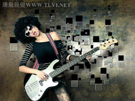 ps下用画笔与图层样式制作方格子艺术纹理背景