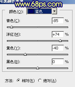 Photoshop将外景人物图片调成深蓝的秋季色