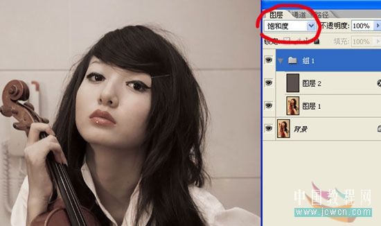 photoshop CMYK颜色下把偏色人物照片转为暗灰色艺术效果