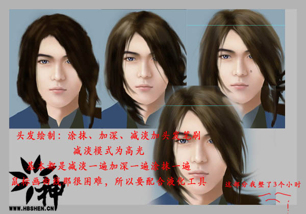 Photoshop将人物照片转成完美的古典鼠绘帅哥