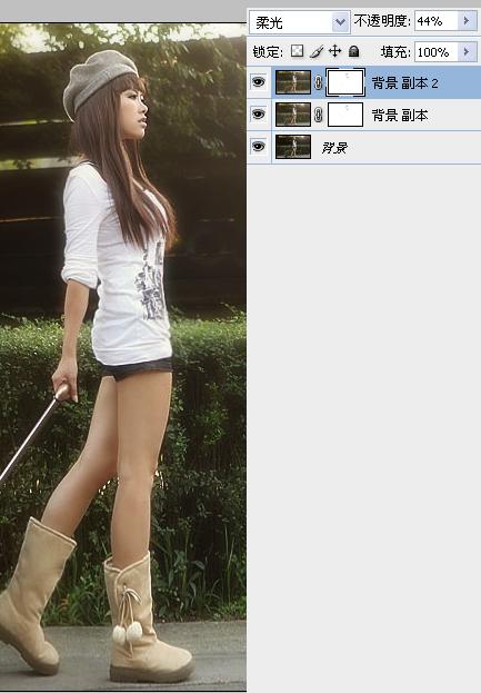 Photoshop将外景人物图片调成甜美的夏日色彩