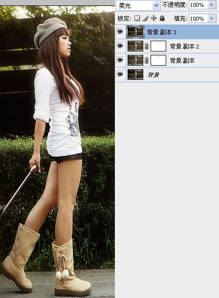 Photoshop将外景人物图片调成甜美的夏日色彩
