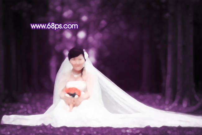 Photoshop图片处理教程之打造超梦幻的紫色婚片