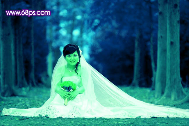 Photoshop图片处理教程之打造超梦幻的紫色婚片