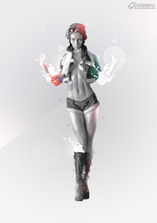 photoshop合成潮流风格真人艺术插画