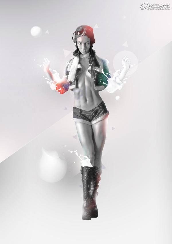 photoshop合成潮流风格真人艺术插画