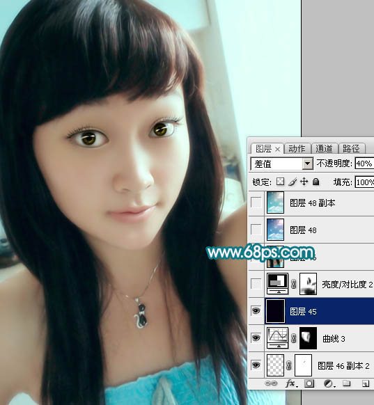Photoshop将手机照片转为淡紫色轻手绘效果