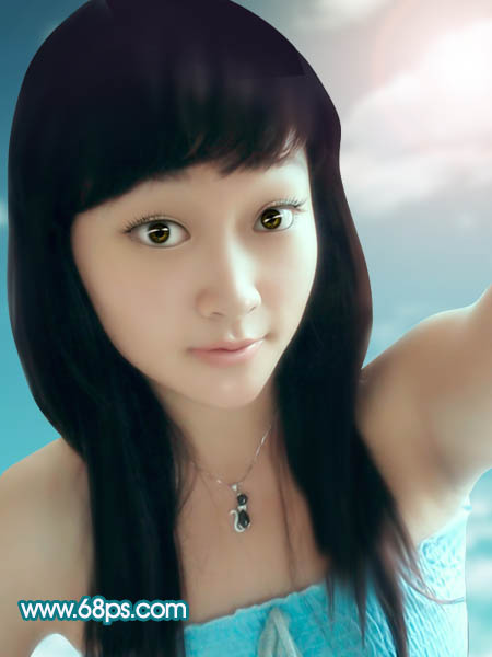 Photoshop将手机照片转为淡紫色轻手绘效果