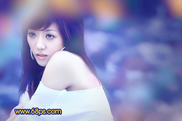 Photoshop将外景人物图片调出绚丽多彩的蓝色调