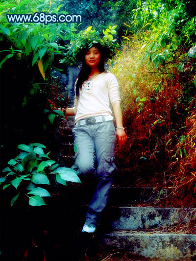 photoshop快速简化及美化外景人物图片中的复杂背景