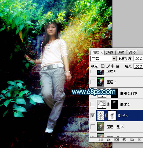 photoshop快速简化及美化外景人物图片中的复杂背景