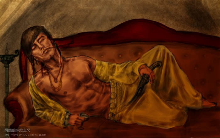 photoshop鼠绘叼着烟斗的少数民族帅哥