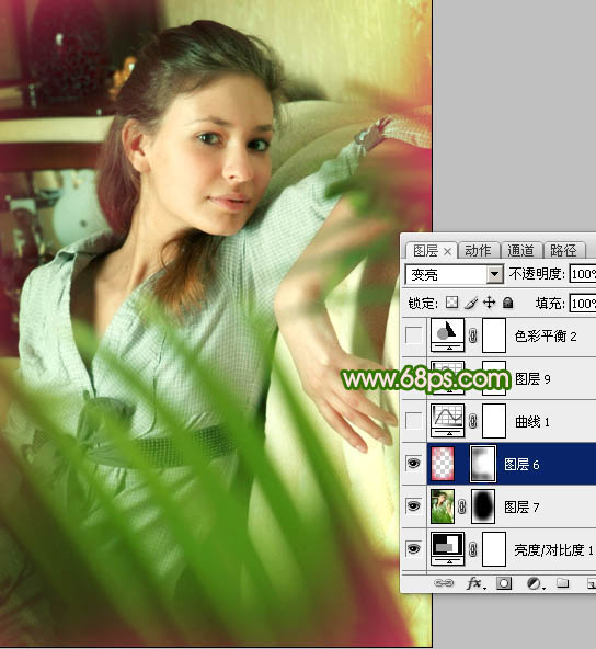 Photoshop将室内人物照片调成甜美清新的绿色调