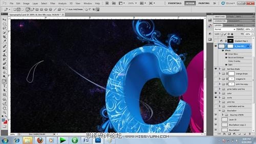 Photoshop 制作绚丽多彩的3D艺术字