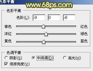 Photoshop将外景婚片调成柔美典雅的黄绿色