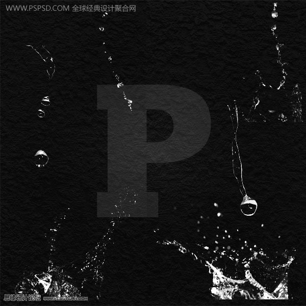 Photoshop下由水纹构成的边框字制作方法