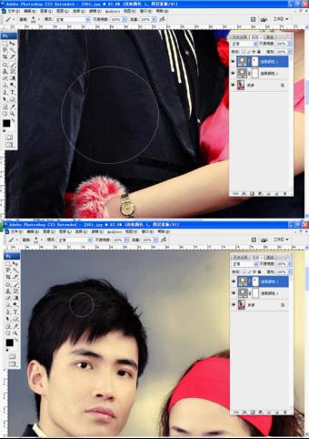 Photoshop将外景情侣照片调成流行的暖橙色