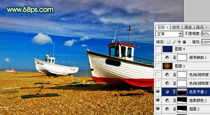 Photoshop制作古典怀旧的黄褐色风景图