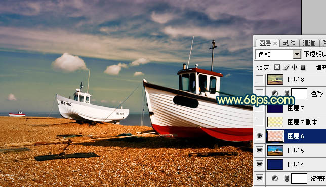 Photoshop制作古典怀旧的黄褐色风景图