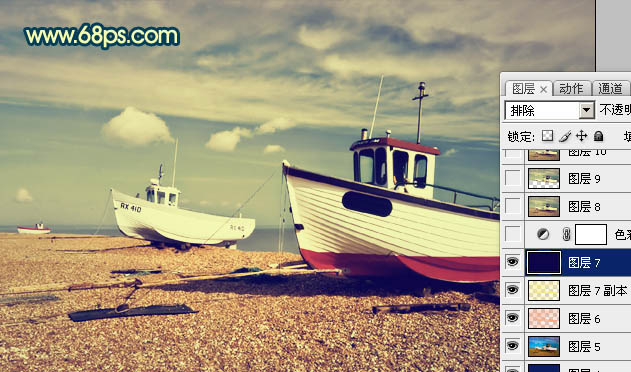 Photoshop制作古典怀旧的黄褐色风景图