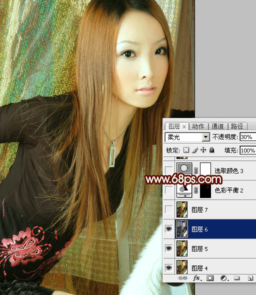 Photoshop将人物图片调成淡淡的青黄甜美色