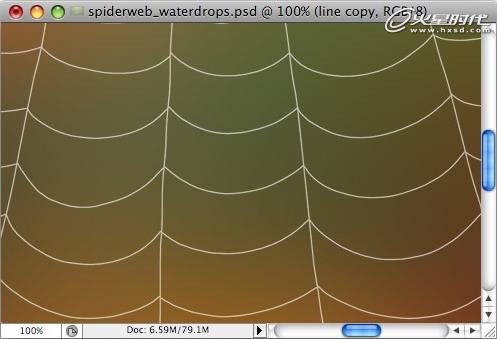 Photoshop打造挂满露珠的蜘蛛网