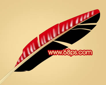 Photoshop打造简单的红色羽毛笔