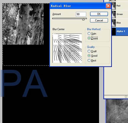 Photoshop为树林照片添加透.视光线效果