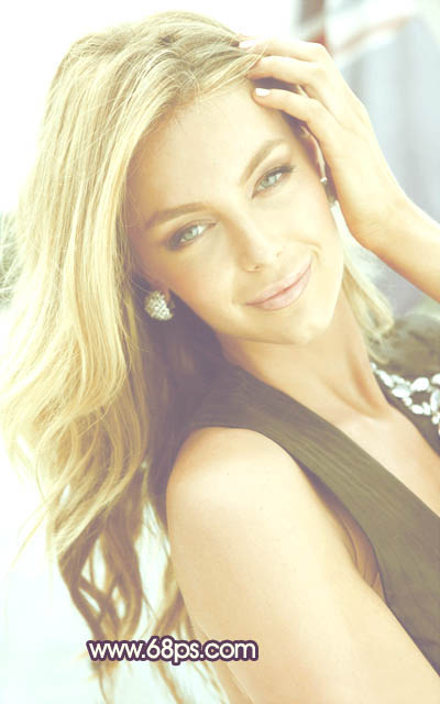 Photoshop制作甜美的淡黄色女生图片