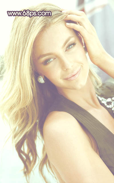 Photoshop制作甜美的淡黄色女生图片