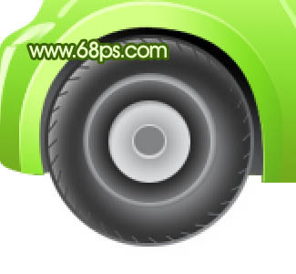 Photoshop制作一辆非常可爱的绿色小汽车