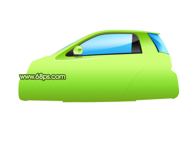 Photoshop制作一辆非常可爱的绿色小汽车