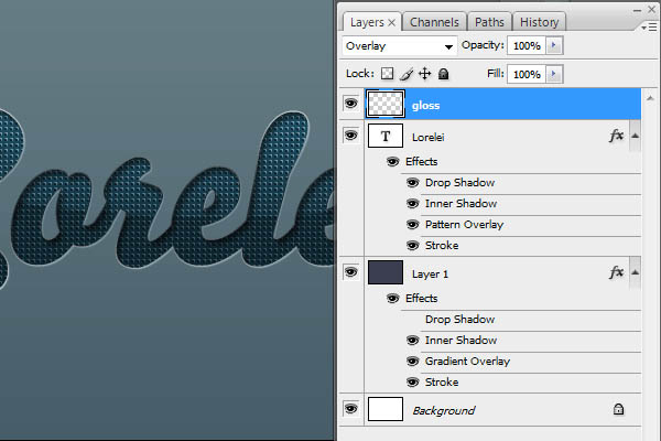 Photoshop制作边缘发光的纹理字