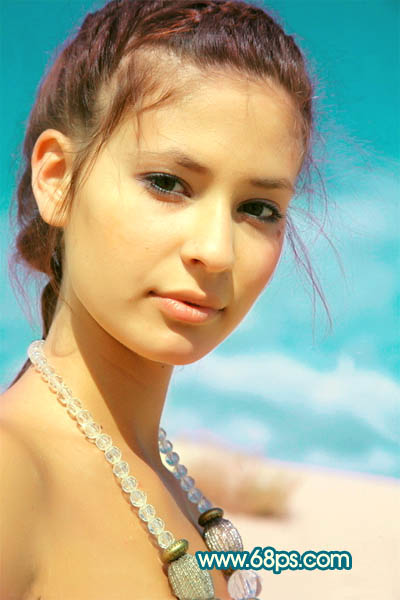 Photoshop调出外景美女图片鲜艳的橙红色